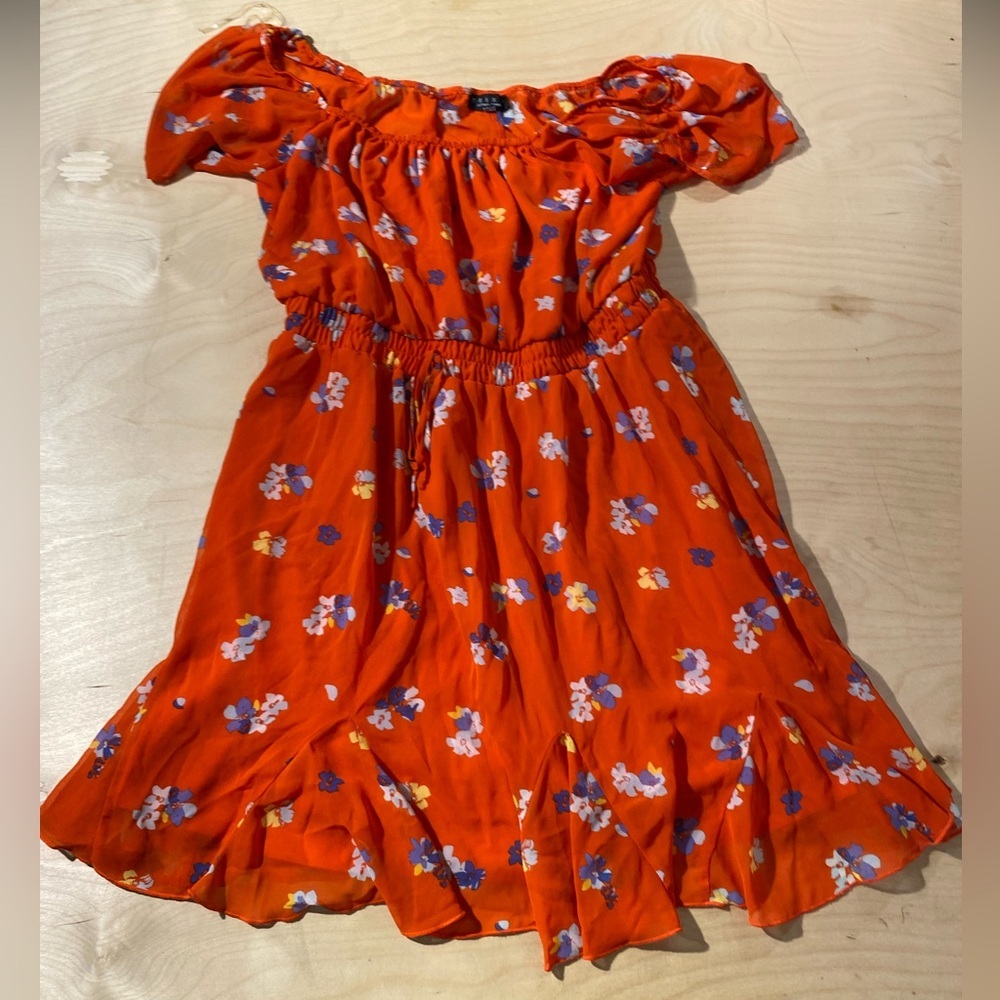 TRIXXI Orange Floral Dress 1X (GS)